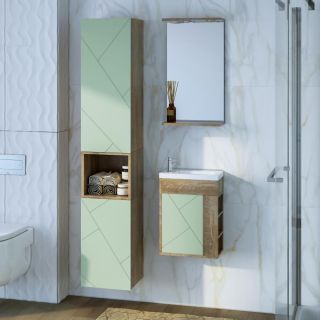 Зеркало с подсветкой Бриклаер Кристалл 4627125417030 40 см дуб гранж песочный